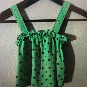 Green Polka Dot Kids Camisole